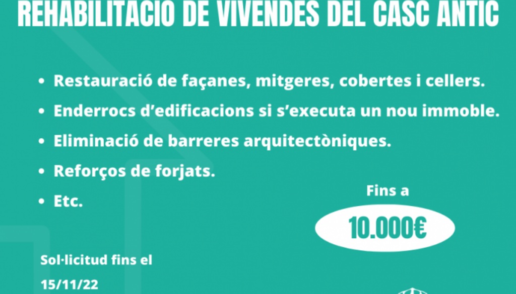 REHABILITACIÓ DE VIVENDES DEL CASC ANTIC